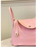 HERMES LINDY 30 ROSE SAKURA IN VEAU SWIFT PHW STAMP X -FULL SET- 
