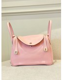 HERMES LINDY 30 ROSE SAKURA IN VEAU SWIFT PHW STAMP X -FULL SET- 