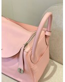 HERMES LINDY 30 ROSE SAKURA IN VEAU SWIFT PHW STAMP X -FULL SET- 
