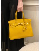 (LIKE NEW) HERMES BIRKIN 30 IN JAUNE AMBRE VEAU TOGO LEATHER -FULL SET-