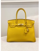 (LIKE NEW) HERMES BIRKIN 30 IN JAUNE AMBRE VEAU TOGO LEATHER -FULL SET-