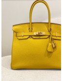 (LIKE NEW) HERMES BIRKIN 30 IN JAUNE AMBRE VEAU TOGO LEATHER -FULL SET-