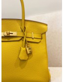 (LIKE NEW) HERMES BIRKIN 30 IN JAUNE AMBRE VEAU TOGO LEATHER -FULL SET-