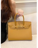 (BRAND NEW) 2021 HERMES BIRKIN 30 BAG IN MOUTARDE EPSOM LEATHER -FULL SET-