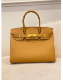 (BRAND NEW) 2021 HERMES BIRKIN 30 BAG IN MOUTARDE EPSOM LEATHER -FULL SET-