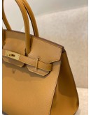 (BRAND NEW) 2021 HERMES BIRKIN 30 BAG IN MOUTARDE EPSOM LEATHER -FULL SET-