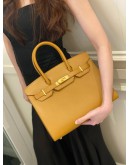 (BRAND NEW) 2021 HERMES BIRKIN 30 BAG IN MOUTARDE EPSOM LEATHER -FULL SET-