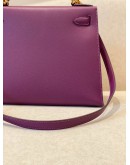 (LIKE NEW) 2019 HERMES KELLY 28 IN ANEMONE EPSOM LEATHER GOLD HARDWARE -FULL SET- 
