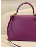 (LIKE NEW) 2019 HERMES KELLY 28 IN ANEMONE EPSOM LEATHER GOLD HARDWARE -FULL SET- 