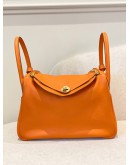 (CLEAR STOCK) 2016 HERMES LINDY 30 IN ORANGE H SWIFT LEATHER -FULL SET-