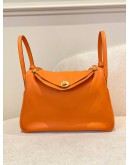 (CLEAR STOCK) 2016 HERMES LINDY 30 IN ORANGE H SWIFT LEATHER -FULL SET-