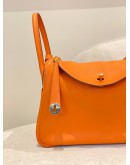 (CLEAR STOCK) 2016 HERMES LINDY 30 IN ORANGE H SWIFT LEATHER -FULL SET-