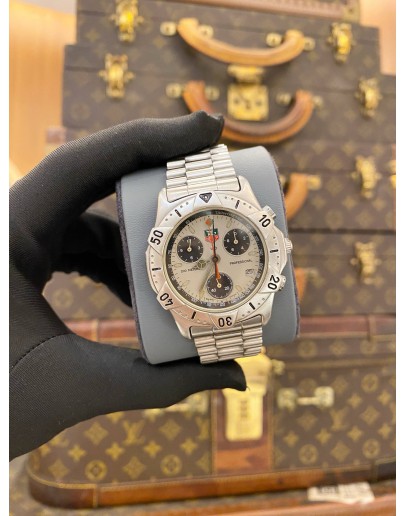 2005 TAG HEUER 2000 SERIES PROFESSIONAL CHRONOGRAPH REF 540.206 SILVER DIAL 38MM QUARTZ WATCH -FULL SET-