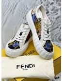 (LIKE NEW) FENDI NOEL SCRIBBLE SNEAKERS SIZE 9 IN MULTICOLOR -FULL SET- 