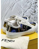(LIKE NEW) FENDI NOEL SCRIBBLE SNEAKERS SIZE 9 IN MULTICOLOR -FULL SET- 
