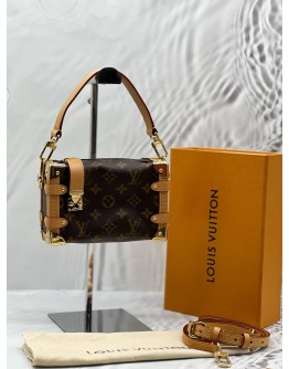 (LIKE NEW) MICROCHIP LOUIS VUITTON SIDE TRUNK PM IN BROWN MONOGRAM CANVAS -FULL SET-