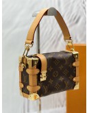 (LIKE NEW) MICROCHIP LOUIS VUITTON SIDE TRUNK PM IN BROWN MONOGRAM CANVAS -FULL SET-