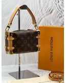 (LIKE NEW) MICROCHIP LOUIS VUITTON SIDE TRUNK PM IN BROWN MONOGRAM CANVAS -FULL SET-