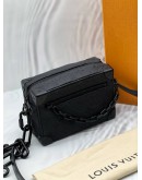 (LIKE NEW) MICROCHIP LOUIS VUITTON MINI SOFT TRUNK IN BLACK MONOGRAM TAURILLON LEATHER -FULL SET- 