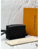 (LIKE NEW) MICROCHIP LOUIS VUITTON MINI SOFT TRUNK IN BLACK MONOGRAM TAURILLON LEATHER -FULL SET- 