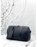 (LIKE NEW) MICROCHIP LOUIS VUITTON CITY KEEPALL IN BLACK LV AEROGRAM LEATHER 
