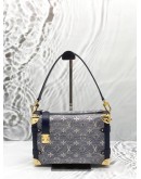 (LIKE NEW) LOUIS VUITTON SIDE TRUNK MM IN BLUE MONOGLAM CANVAS WITH LEATHER