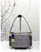 (LIKE NEW) LOUIS VUITTON SIDE TRUNK MM IN BLUE MONOGLAM CANVAS WITH LEATHER
