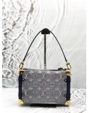 (LIKE NEW) LOUIS VUITTON SIDE TRUNK MM IN BLUE MONOGLAM CANVAS WITH LEATHER