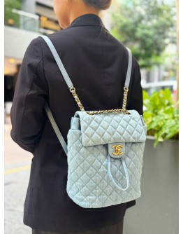 CHANEL URBAN SPIRIT BACKPACK IN LIGHT BLUE DENIM