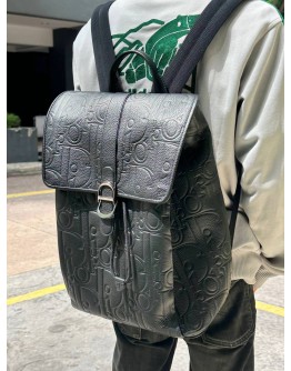 (LIKE NEW) CHRISTIAN DIOR DAILY BACKPACK IN BLACK DIOR GRAVITY LEATHER