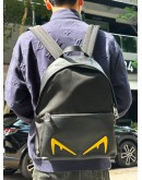 FENDI MONSTER EYES BACKPACK IN BLACK LEATHER WITH NYLON
