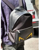 FENDI MONSTER EYES BACKPACK IN BLACK LEATHER WITH NYLON