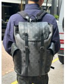 MICROCHIP LOUIS VUITTON CHRISTOPHER MM BACKPACK IN BLACK AND GREY MONOGRAM ECLIPSE CANVAS WITH LEATHER