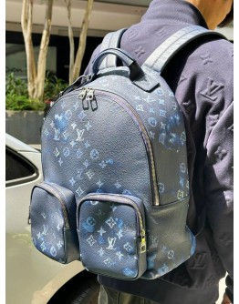 (LIKE NEW) LOUIS VUITTON MULTIPOCKET LIMITED EDITION BACKPACK IN BLUE MONOGRAM INK WATERCOLOR LEATHER