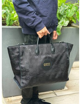 (SALE) GUCCI OFF THE GRID TOTE BAG IN BLACK NYLON WITH LEATHER