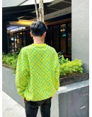 (LIKE NEW) LOUIS VUITTON COTTON MONOGRAM CREW NECK SWEATSHIRT SIZE M IN VIBRANT YELLOW WITH BLUE COLORWAY
