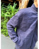 (LIKE NEW) LOUIS VUITTON COTTON MONOGRAM EMBOSSED TRACK TOP SIZE S IN NIGHT SKY 