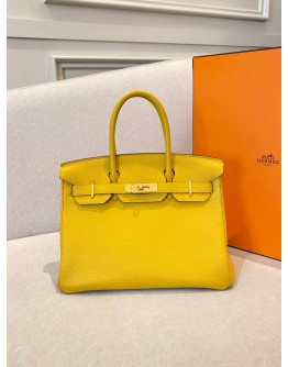 (LIKE NEW) HERMES BIRKIN 30 IN JAUNE AMBRE VEAU TOGO LEATHER -FULL SET-