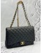 CHANEL CLASSIC MAXI DOUBLE FLAP SHOULDER BAG IN BLACK CAVIAR LEATHER