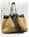 (CLEAR STOCK) GUCCI POSITANO TOTE BAG IN BEIGE WOVEN WITH BLACK LEATHER