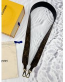 LOUIS VUITTON STRAP BANDOULIERE IN BROWN MONOGRAM CANVAS WITH BLACK LEATHER -FULL SET-