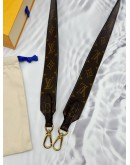 LOUIS VUITTON STRAP BANDOULIERE IN BROWN MONOGRAM CANVAS WITH BLACK LEATHER -FULL SET-