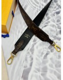LOUIS VUITTON STRAP BANDOULIERE IN BROWN MONOGRAM CANVAS WITH BLACK LEATHER -FULL SET-