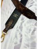 LOUIS VUITTON STRAP BANDOULIERE IN BROWN MONOGRAM CANVAS WITH BLACK LEATHER -FULL SET-