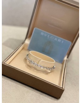 (LIKE NEW) 2019 BVLGARI SERPENTI VIPER BRACELET SIZE M IN 18K 750 WHITE GOLD WITH DIAMOND -FULL SET-  