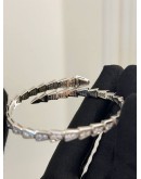 (LIKE NEW) 2019 BVLGARI SERPENTI VIPER BRACELET SIZE M IN 18K 750 WHITE GOLD WITH DIAMOND -FULL SET-  