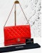 (CLEAR STOCK) CHANEL CLUTCH ON CHAIN IN RED PATENT LEATHER