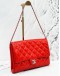 (CLEAR STOCK) CHANEL CLUTCH ON CHAIN IN RED PATENT LEATHER