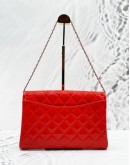 (CLEAR STOCK) CHANEL CLUTCH ON CHAIN IN RED PATENT LEATHER