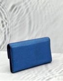 (CLEAR STOCK) GUCCI BAMBOO WALLET IN METALLIC BLUE LEATHER